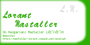 lorant mastaller business card